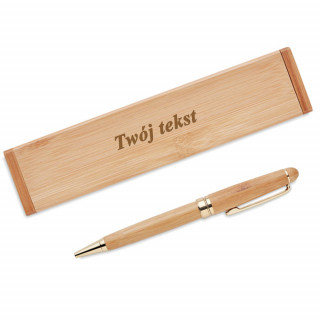 Długopis bambusowy w pudełku "ETNA" z wybranym tekstem