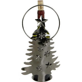 Metalowy stojak na butelkę „Drzewko Świąteczne”