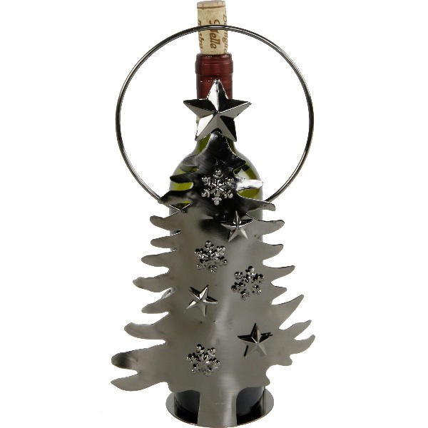 Metalowy stojak na butelkę „Drzewko Świąteczne”