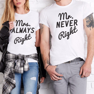 Komplet koszulek "Mr NEVER Right & Mrs ALWAYS Right"