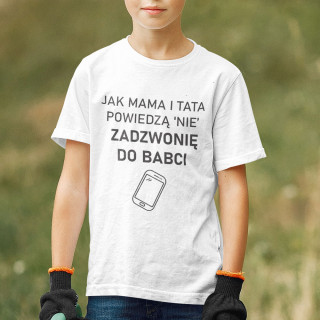Koszulka dziecięca "Zadzwonię do babci"
