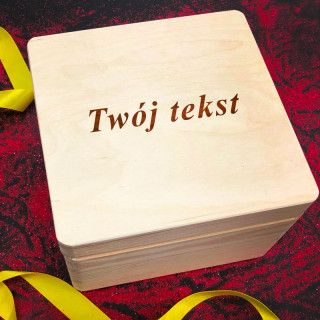 Drewniane pudełko z Twoim tekstem (20x20cm.)