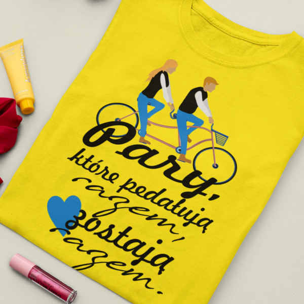 Komplet koszulek  "Cycle anKomplet koszulek "Pary, które pedałują razem, zostają razem"d stay together"