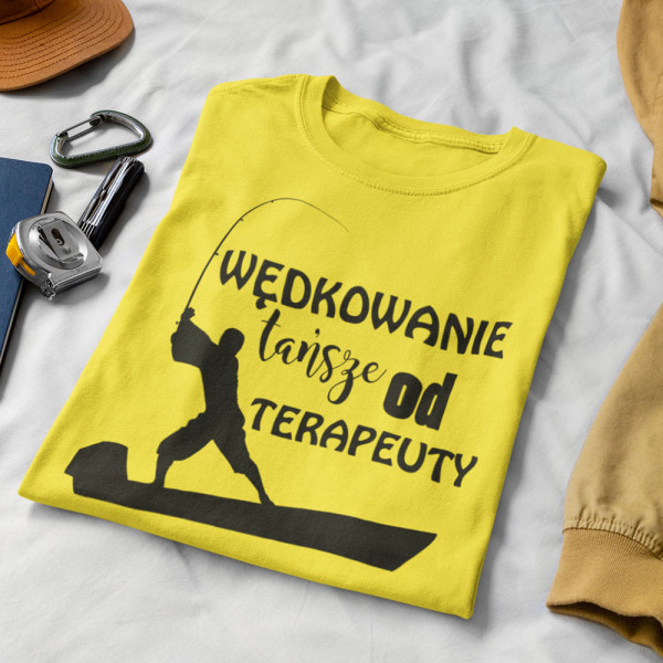 Koszulka "Wędkowanie jest tańsze od terapeuty"