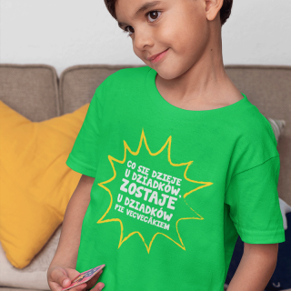 Dziecięca koszulka "Co się dzieje u dziadków, zostaje u dziadków"