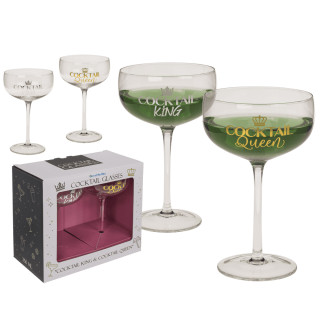 Zestaw kieliszków koktajlowych "Cocktail King & Queen"