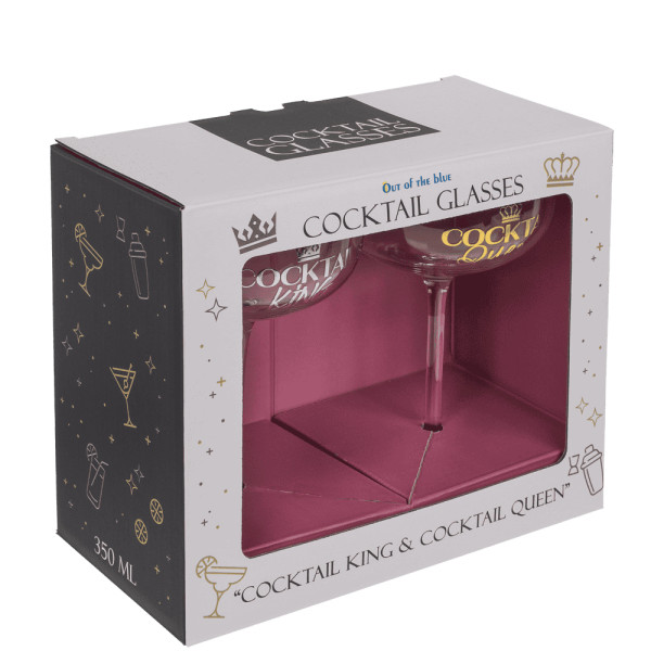 Zestaw kieliszków koktajlowych "Cocktail King & Queen"