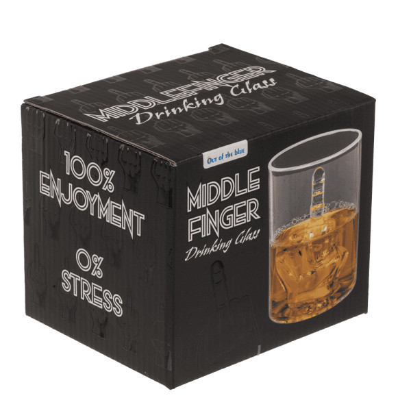 Szklanka do whisky „Middle Finger“, 350 ml