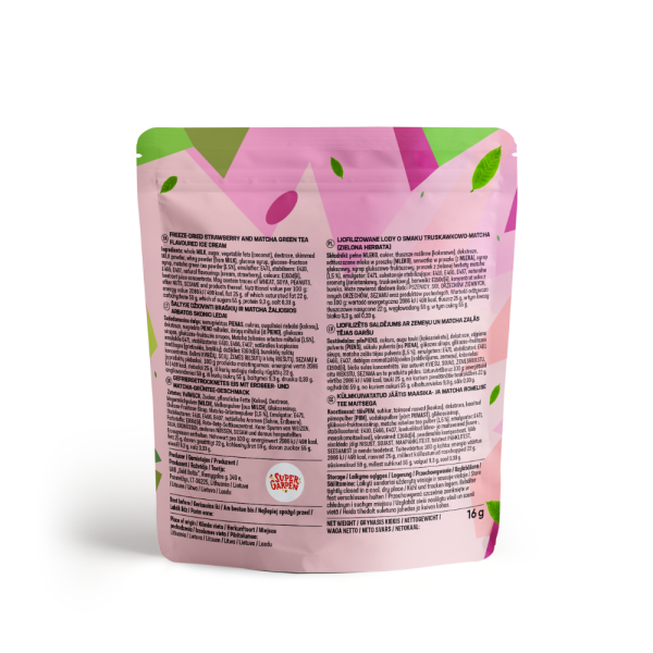 Lody liofilizowane STAR CANDIES o smaku matcha i truskawki, 16g