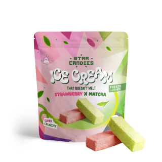 Lody liofilizowane STAR CANDIES o smaku matcha i truskawki, 16g