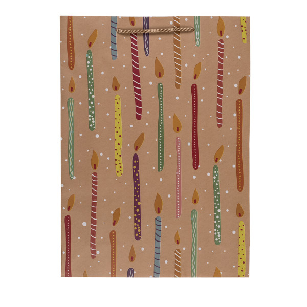 Papierowa torebka prezentowa "Balloons and candles" (34,5x25x8,5cm)