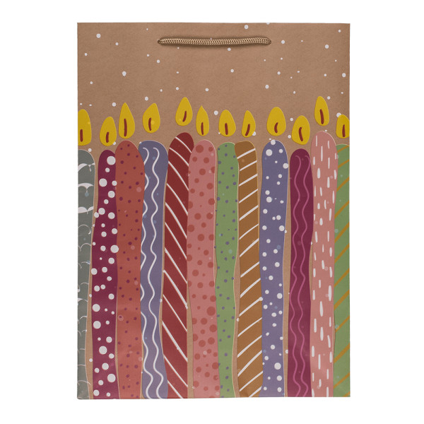 Papierowa torebka prezentowa "Balloons and candles" (34,5x25x8,5cm)