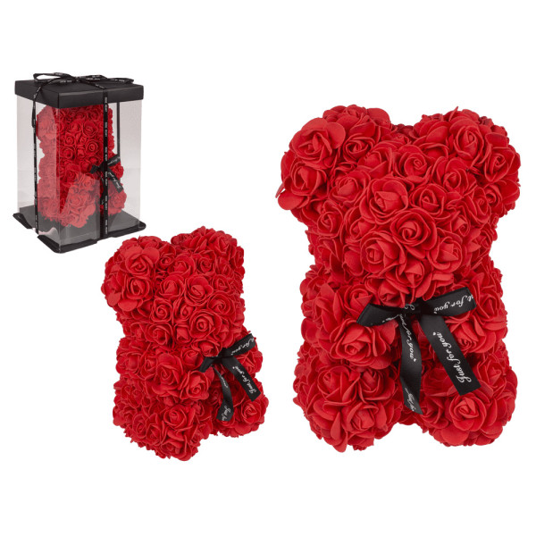 Miś z róż, czerwony (25 cm) Miś z róż, czerwony (25 cm)