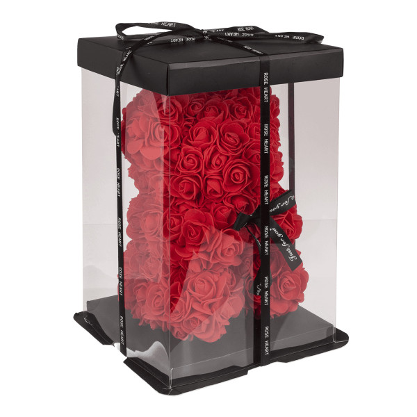 Miś z róż, czerwony (25 cm) Miś z róż, czerwony (25 cm)
