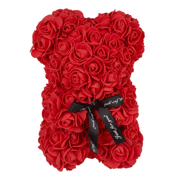 Miś z róż, czerwony (25 cm) Miś z róż, czerwony (25 cm)