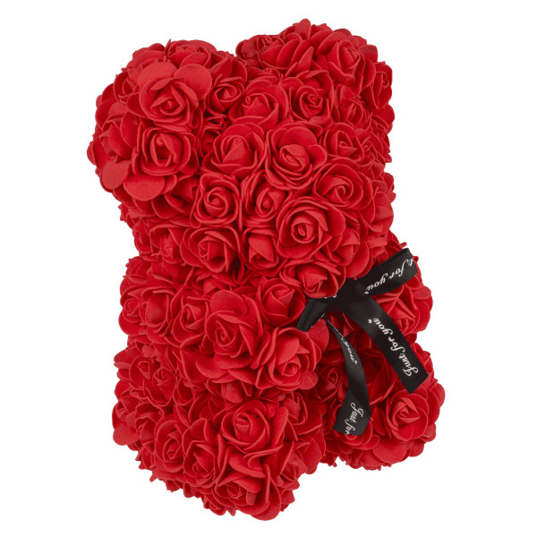 Miś z róż, czerwony (25 cm) Miś z róż, czerwony (25 cm)