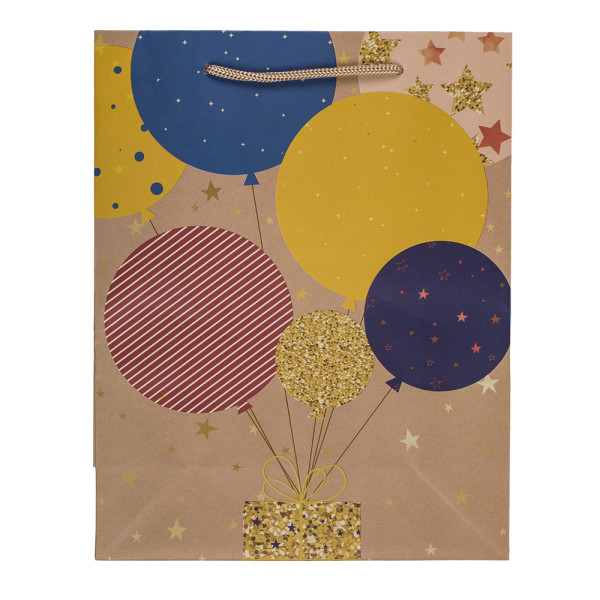 Papierowa torebka prezentowa "Balloons and candles" (23x18x8cm)