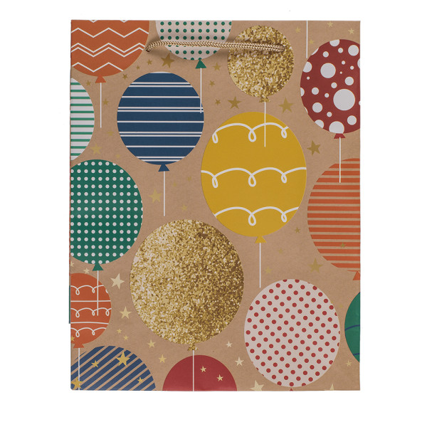 Papierowa torebka prezentowa "Balloons and candles" (23x18x8cm)