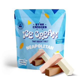 STAR CANDIES liofilizowane lody NEAPOLITAN (wanilia, czekolada, truskawka), 16 g