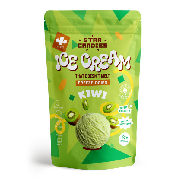 Liofilizowane lody o smaku kiwi STAR CANDIES, 50g