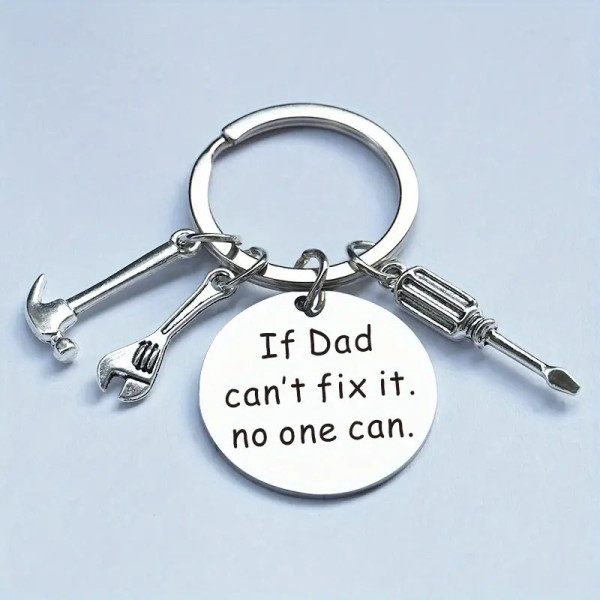 Metalowy brelok do kluczy "If Dad can't fix it, no one can"