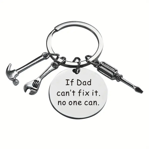 Metalowy brelok do kluczy "If Dad can't fix it, no one can"