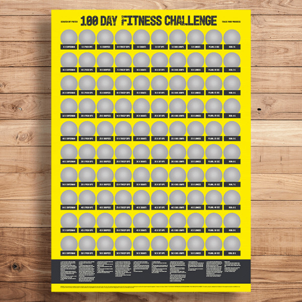 Plakat zdrapka "100 days of fitness"