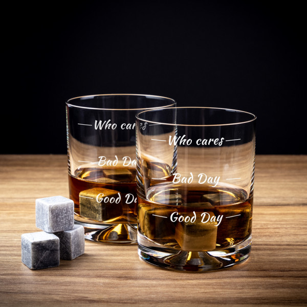 Zestaw szklaneczek do whisky „Who cares”
