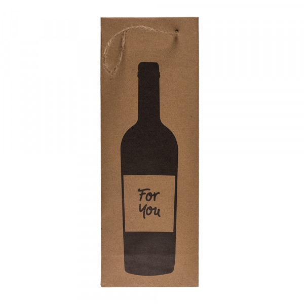 Torba prezentowa z papieru kraft na butelkę „Wine time” (35x9x9cm)