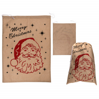Jutowa torba na prezenty XL „Merry Christmas”  (68 x 50 cm)