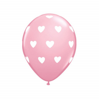 Różowe balony „Serduszka” (6 szt.)
