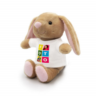 Pluszowy króliczek "Binky" z wybranym przez Ciebie zdjęciem (18 cm)