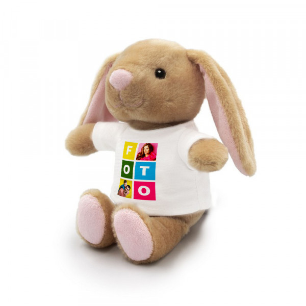 Pluszowy króliczek "Binky" z wybranym przez Ciebie zdjęciem (18 cm)