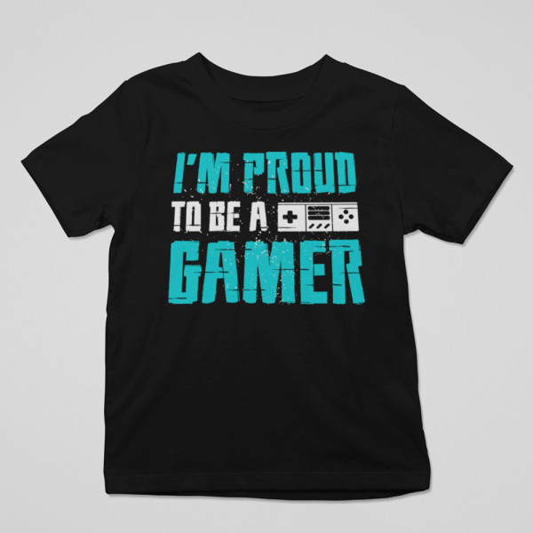 Dziecięca koszulka "I'm proud to be a gamer"