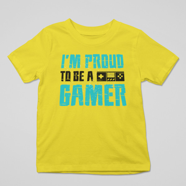 Dziecięca koszulka "I'm proud to be a gamer"