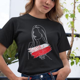 Koszulka damska "Słonecznik i polka"