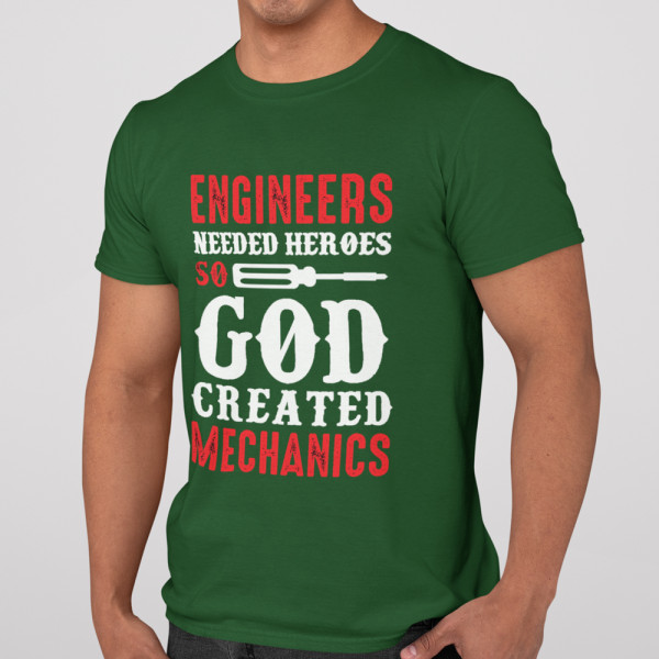 Koszulka "God created mechanics"