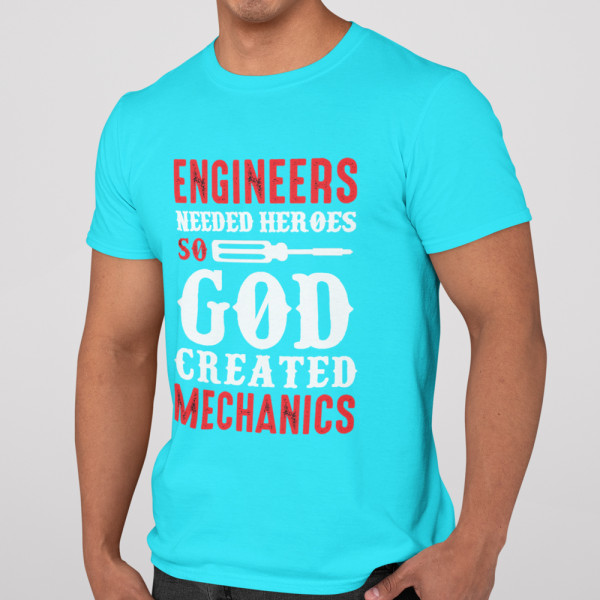 Koszulka "God created mechanics"