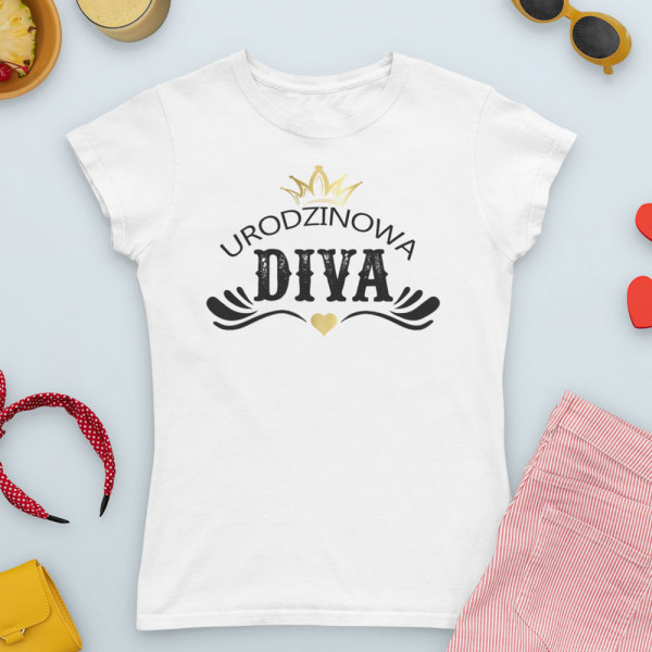 Koszulka damska "Urodzinowa Diva"