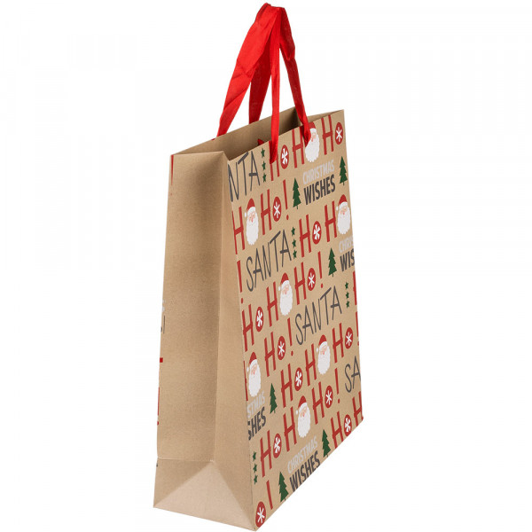 Papierowa torba na prezent „Ho Ho Ho” (18 x 10 x 23 cm)