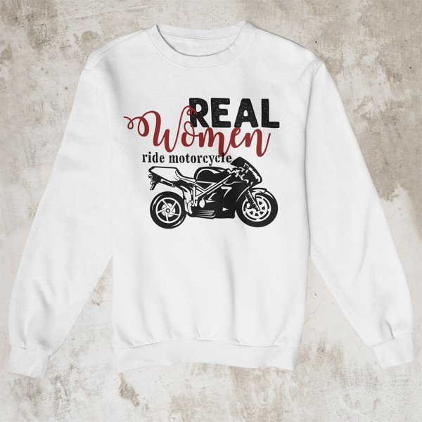 Bluza "Real women ride motorcycle" (bez kaptura)