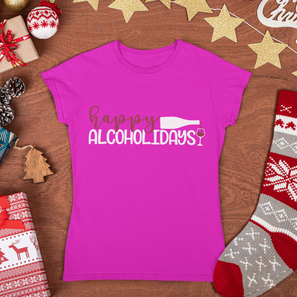 Koszulka damska "Happy alcoholidays"