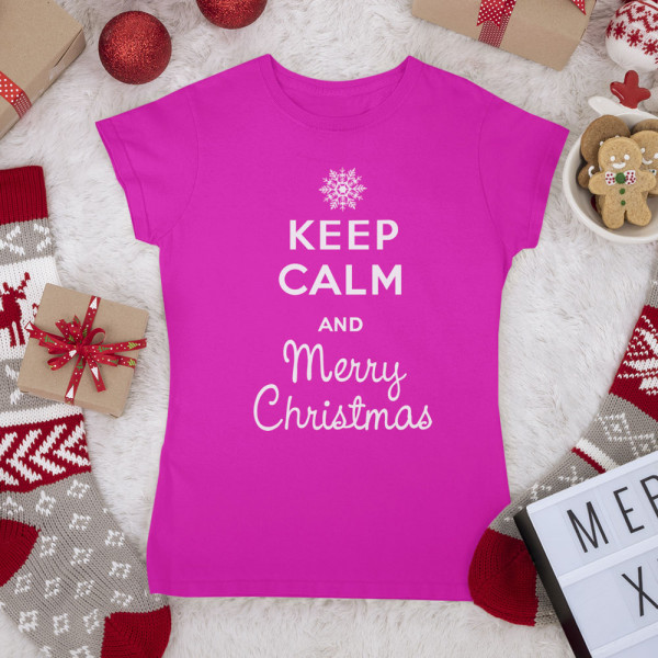 Koszulka damska"Keep calm Merry Christmas"