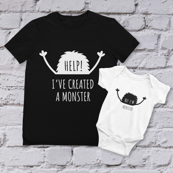 Komplet koszulek "Stworzyłam potwora"