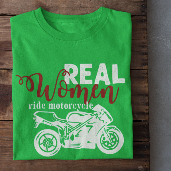 Koszulka damska "Real women ride motorcycle"