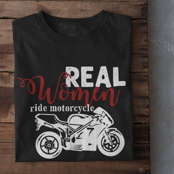 Koszulka damska "Real women ride motorcycle"