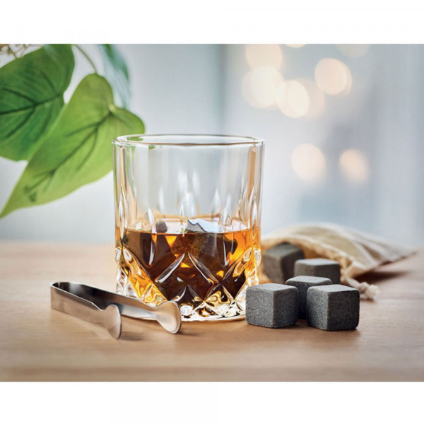 Luksusowy zestaw szklanek do whisky w bambusowym pudełku "INVERNESS" (z możliwością graweru za dodatkową opłatą)