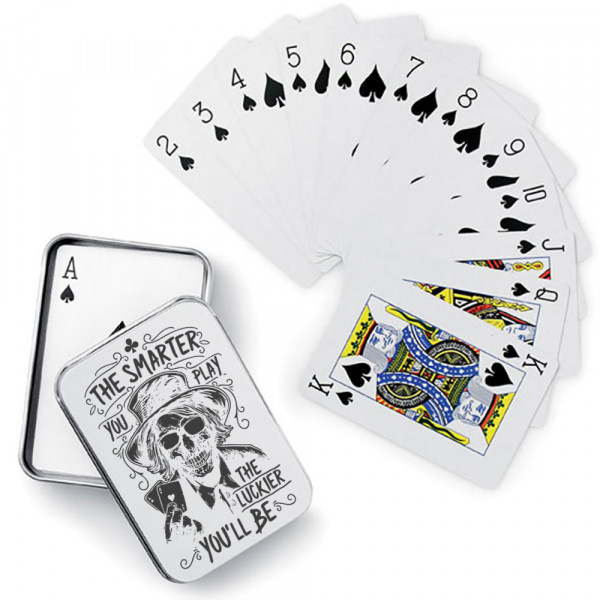Karty w metalowym pudełku "The smarter you play..."