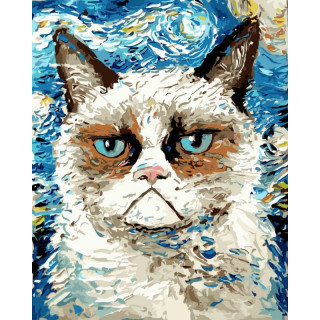 Malowanie po numerach "Angry cat" (40x50cm)