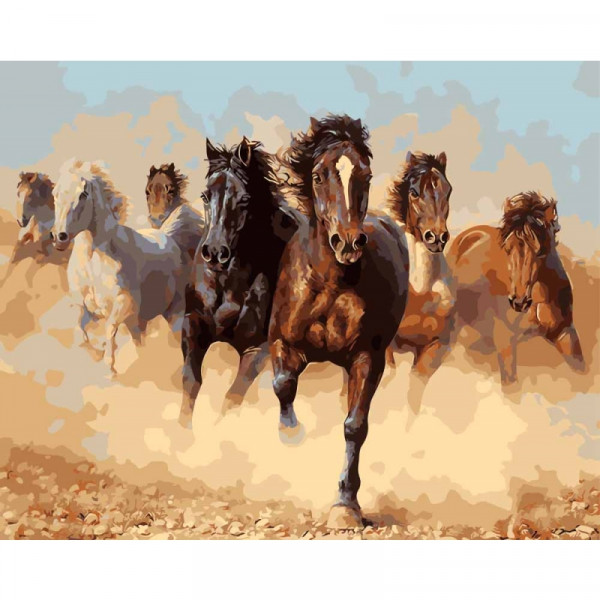 Malowanie po numerach "Horses" (40x50cm)